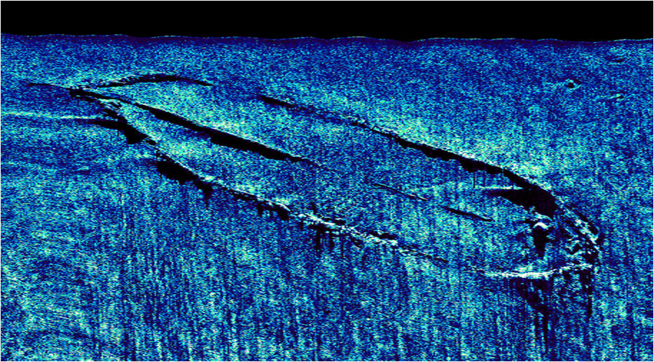 Sonogram courtesy of American Underwater Search and Survey, John Perry Fish and Arne Carr