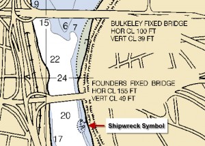 Chart 12378, Connecticut River, Hartford, GreatRiver Park Schooner